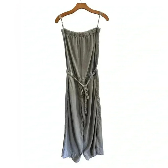 Anthropologie Cloth & Stone Strapless Frayed Cropped Jumpsuit - Size L - Picture 8 of 16